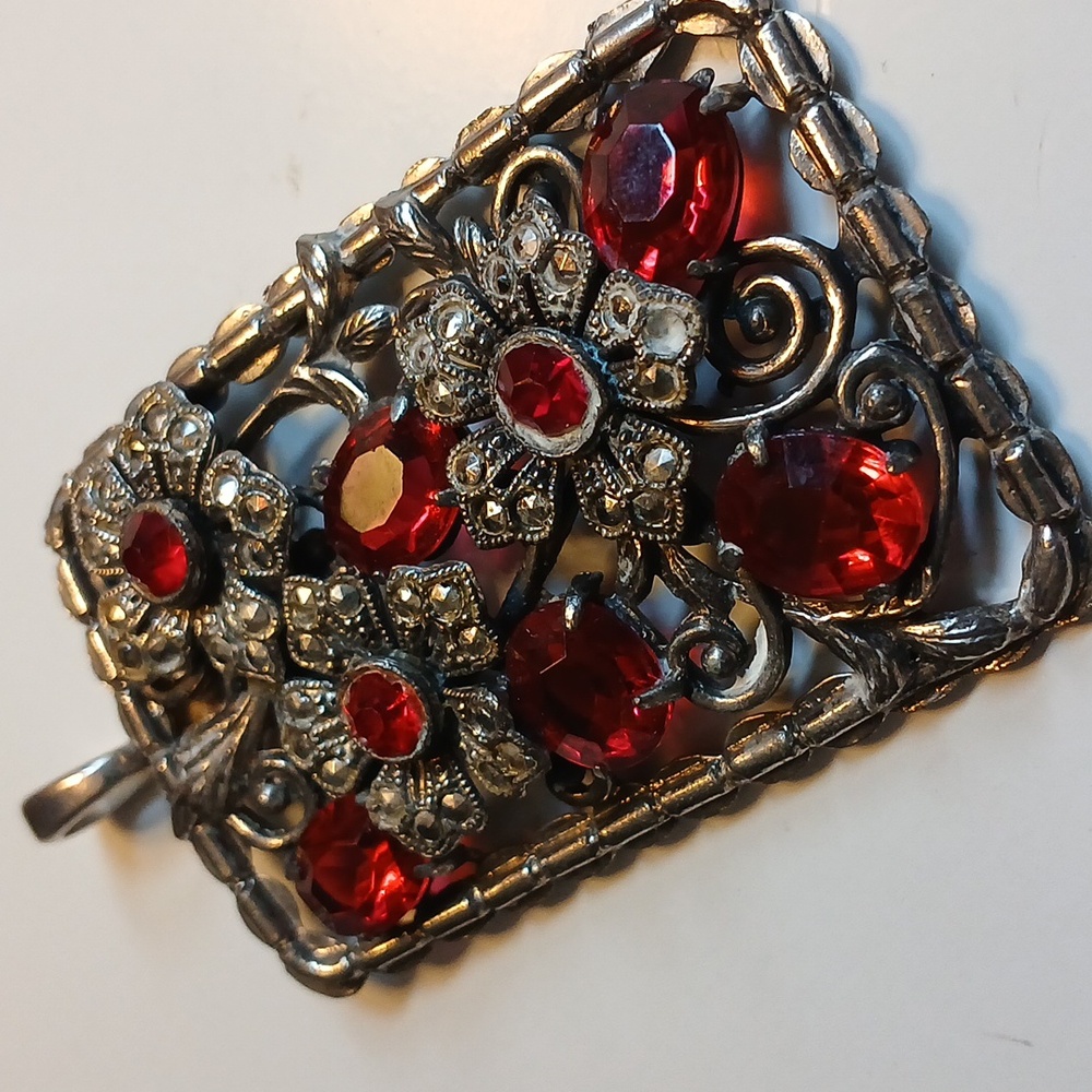 Statement Pendent Silvertone.Stone 3 Inches Ht X … - image 3